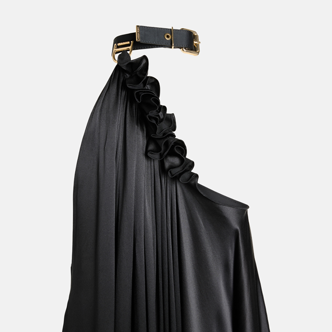 Super Flea Market+AZ Factory+Silk drape dress+Toni Garrn3
